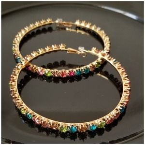 NWT Vera By New York Clip Rhinestone Earrings